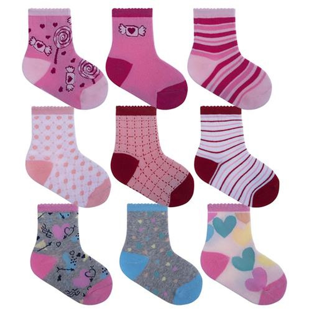 Pack Com 06 Kits Meia Infantil Estampada C/3 Pares No Tag 26-30 Feminino Pimpolho