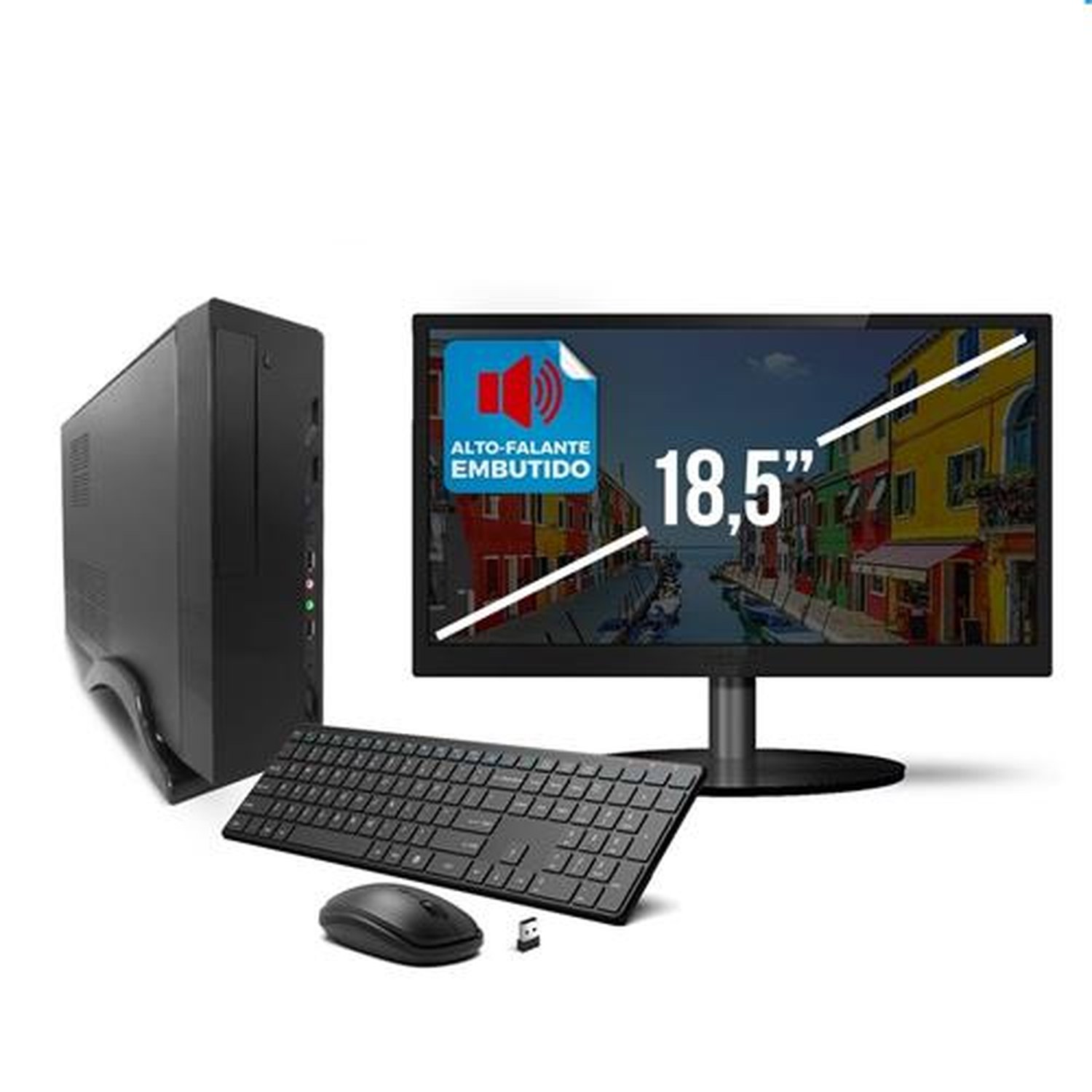 Computador Megaview Intel i5 4GB Pro HD500 teclado e Mouse Windows e Monitor com som