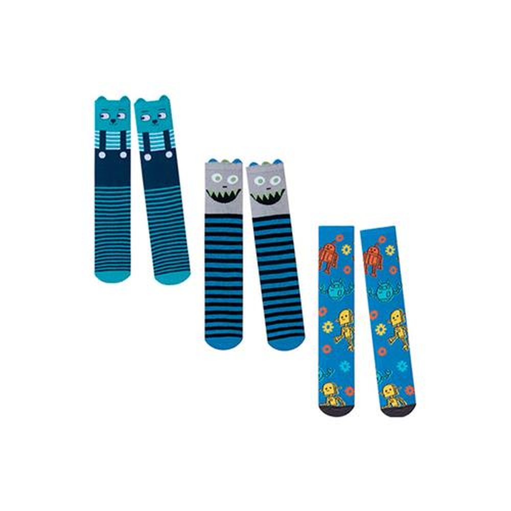 Kit Meia 3/4 Infantil Divertida 26-30 Masculino Pimpolho Com 6 Pares.