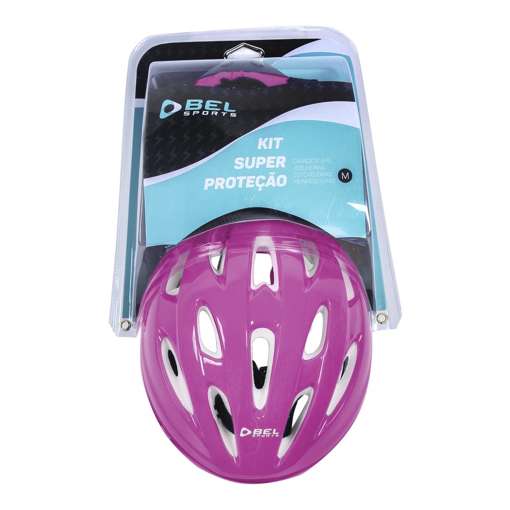 Kit Radical Proteção com Capacete EPS (P) Blister Cores Sortidas Bel