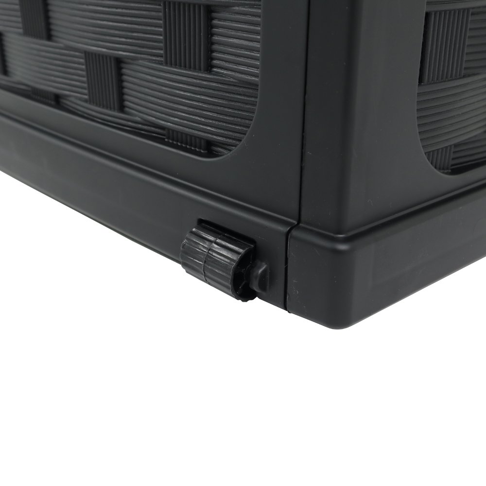 Baú Multiuso de Plástico Rattan 335 Litros com Assento para 2 Pessoas Preto Bel