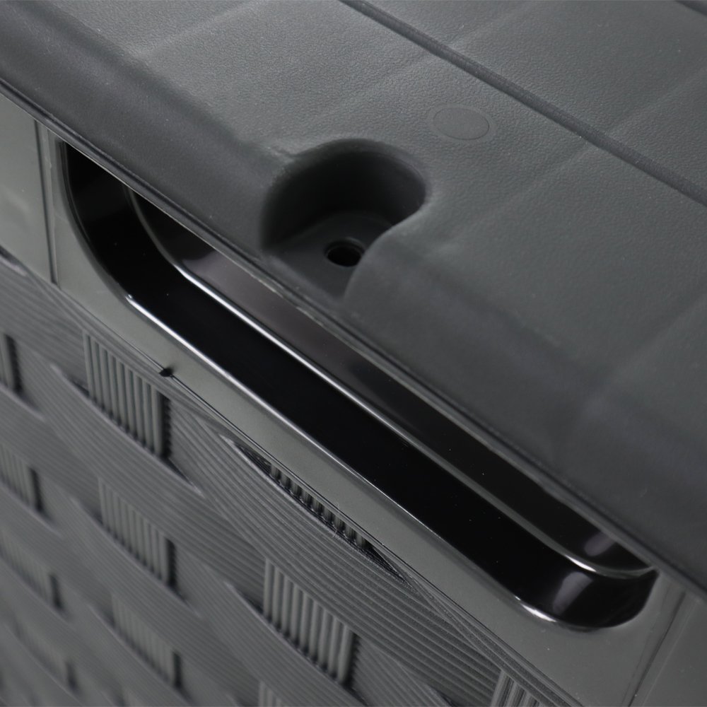 Baú Multiuso de Plástico Rattan 335 Litros com Assento para 2 Pessoas Preto Bel