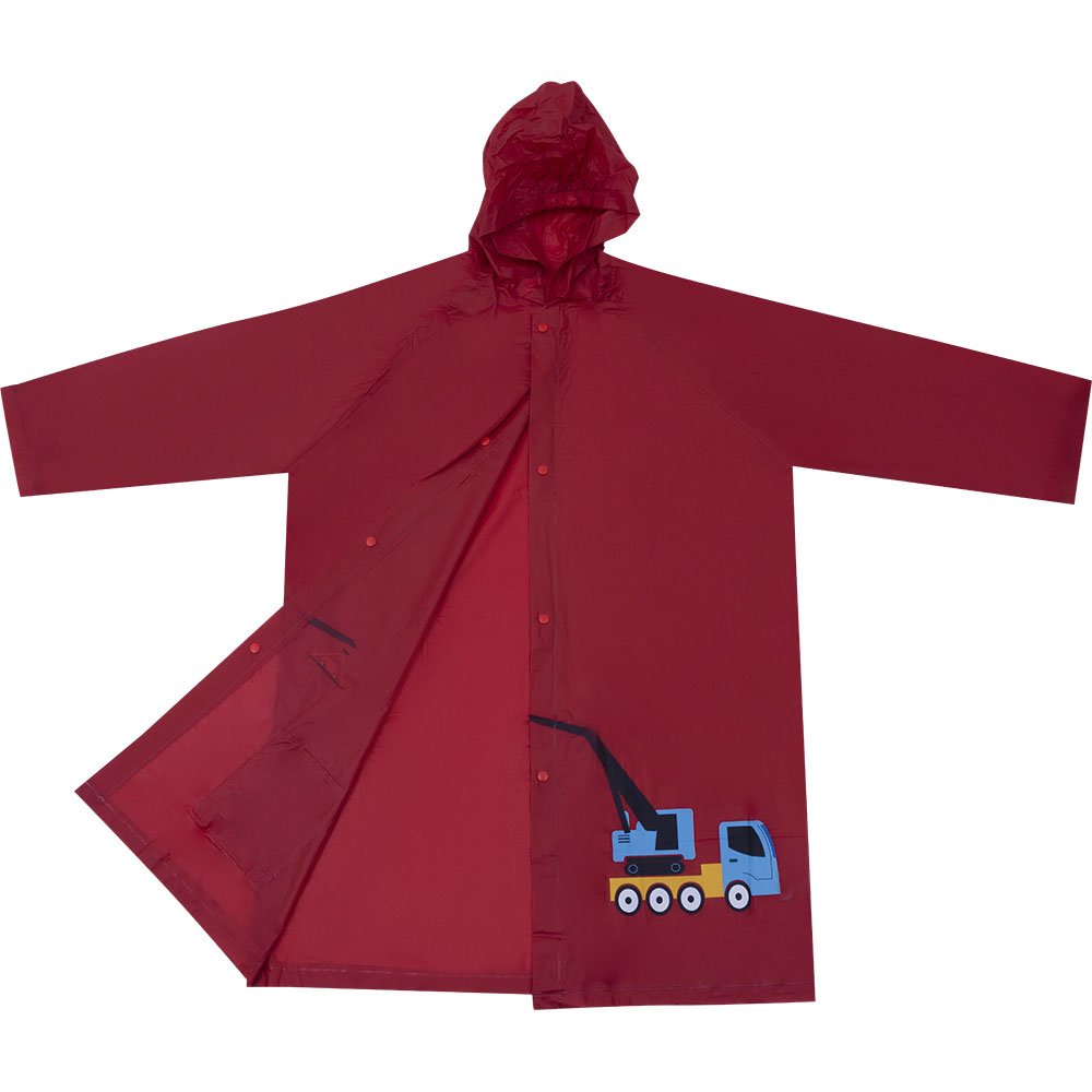 Kit Capa De Chuva Infantil Vermelho Trator Feminino Pimpolho Com 6 Unidades - Tamanhos P/M/G