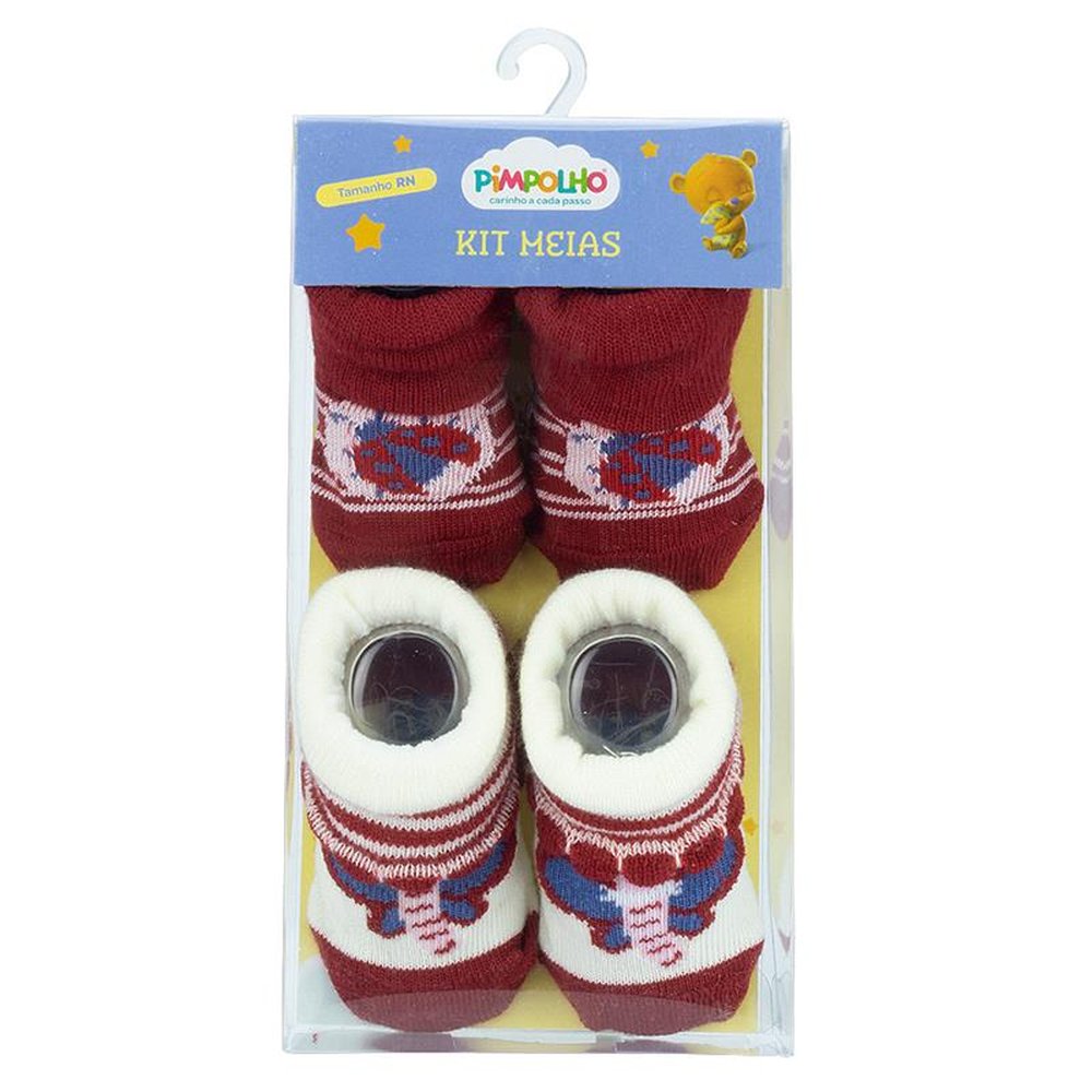 Pack Com 12 Kit Meia Infantil Com 2 Pares RN Feminino Pimpolho