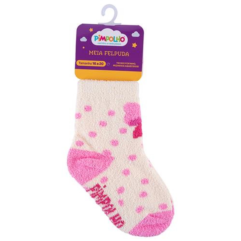 Kit Meia Felpuda Infantil 16-20 Feminina Pimpolho Com 24 Pares.