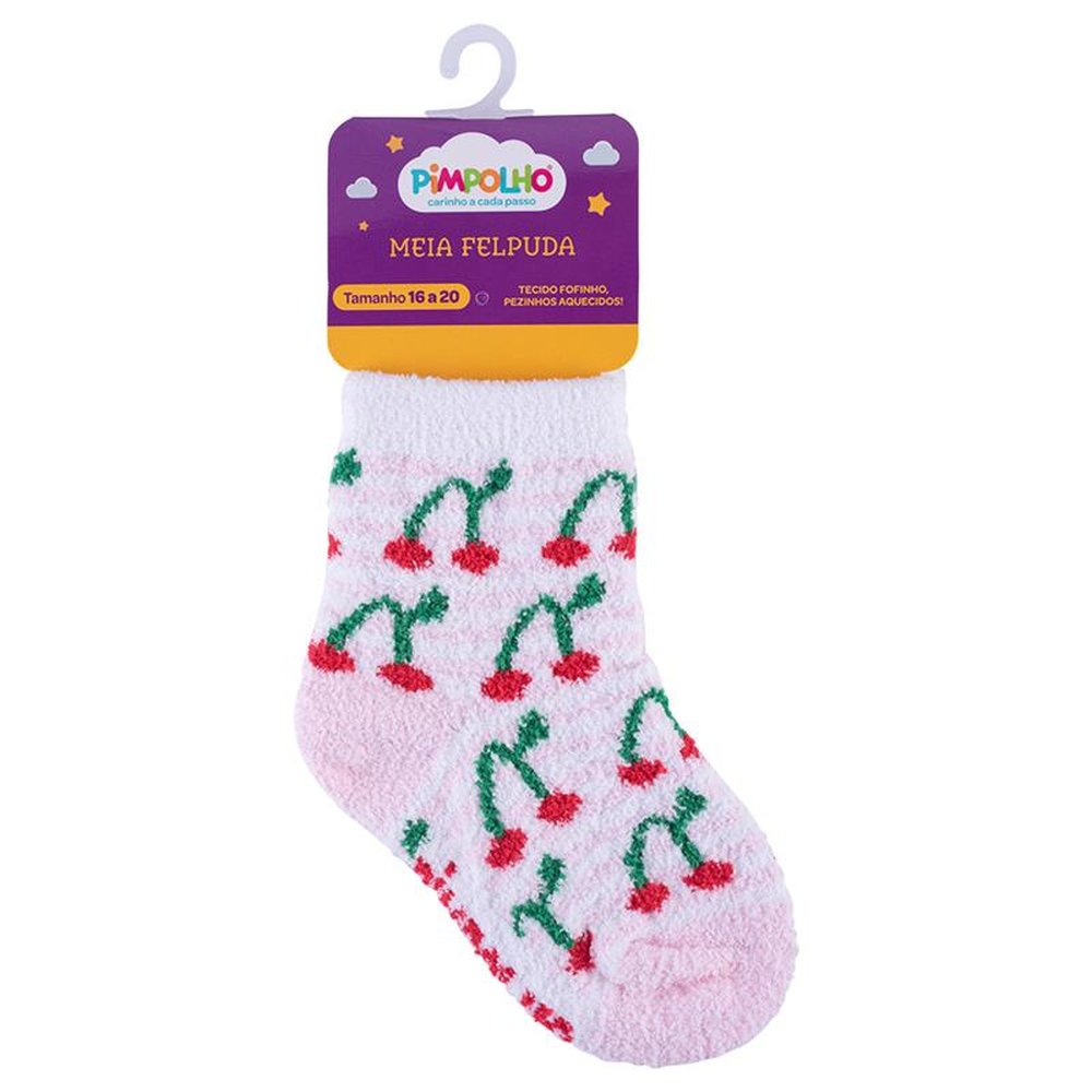 Kit Meia Felpuda Infantil 16-20 Feminina Pimpolho Com 24 Pares.
