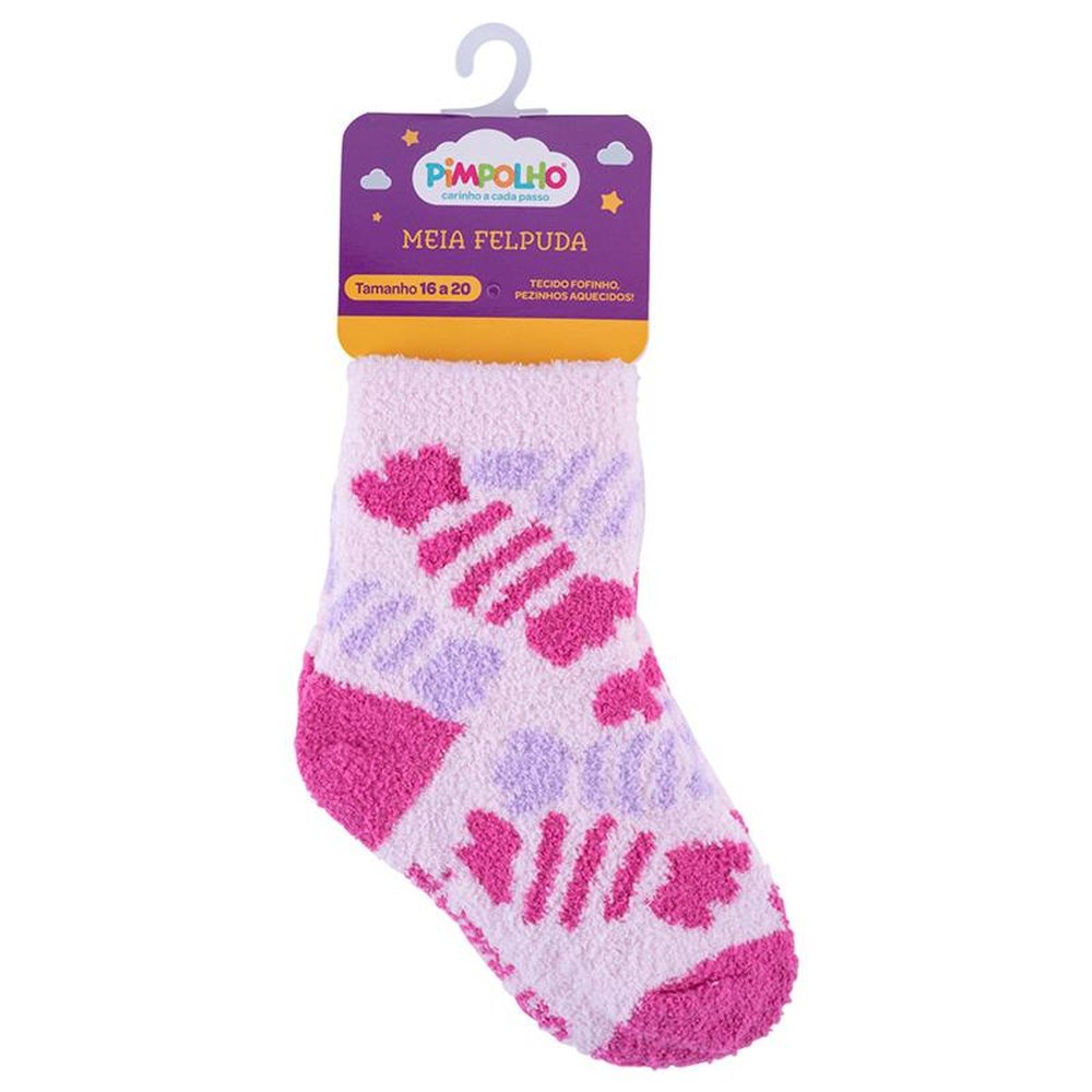 Kit Meia Felpuda Infantil 16-20 Feminina Pimpolho Com 24 Pares.