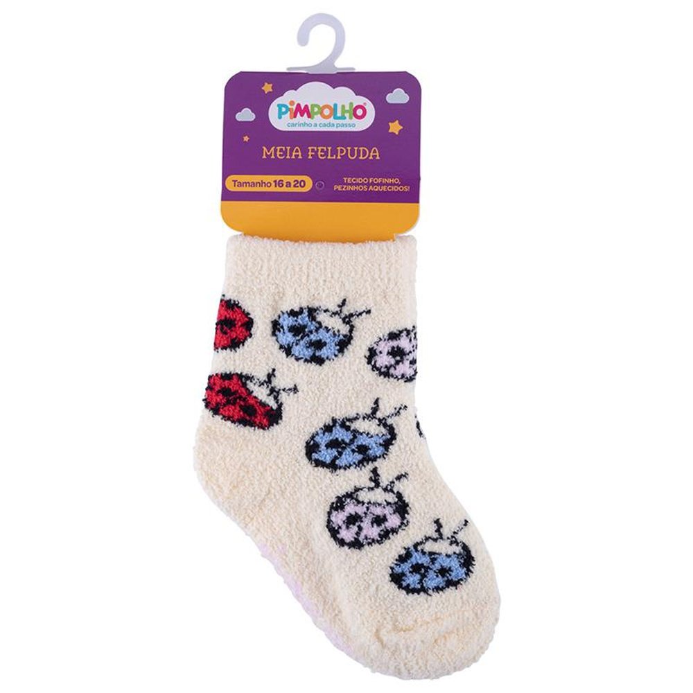 Kit Meia Felpuda Infantil 16-20 Feminina Pimpolho Com 24 Pares.