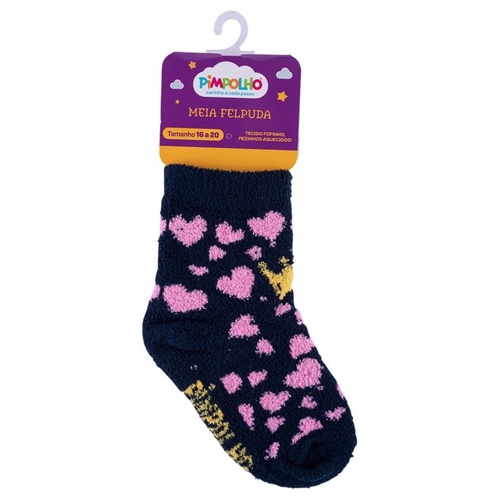 Kit Meia Felpuda Infantil 16-20 Feminina Pimpolho Com 24 Pares.