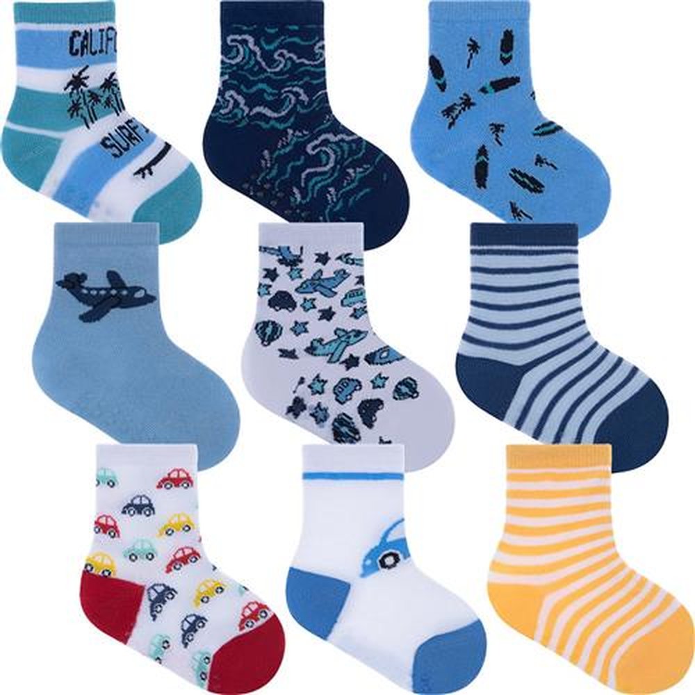 Pack Com 06 Kits Kit Meia Colorida Infantil C/3 Pares 21-25 Masculino Pimpolho