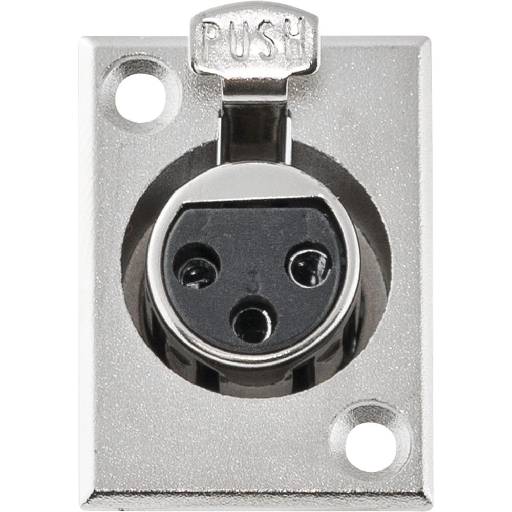 Conector XLR Fêmea Painel 3 Pólos com Trava Niquelado HX039F HYX Un.Venda: MVA/2