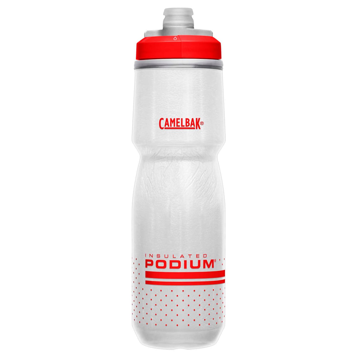 Garrafa CamelBak Podium Chill com Capacidade para 710 ml Branco e vermelho