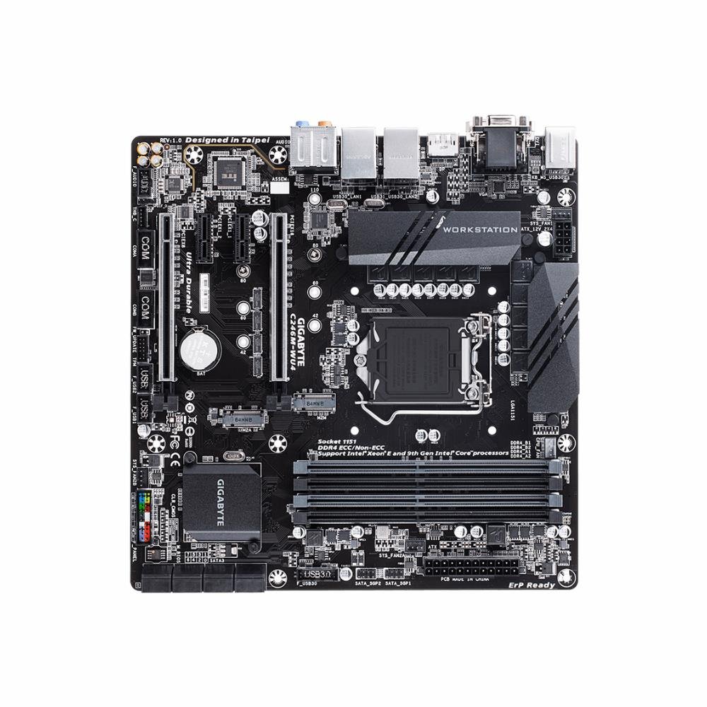Placa Mae Servidor Gigabyte C246M-Wu4 Xeon E-2000 Lga1151