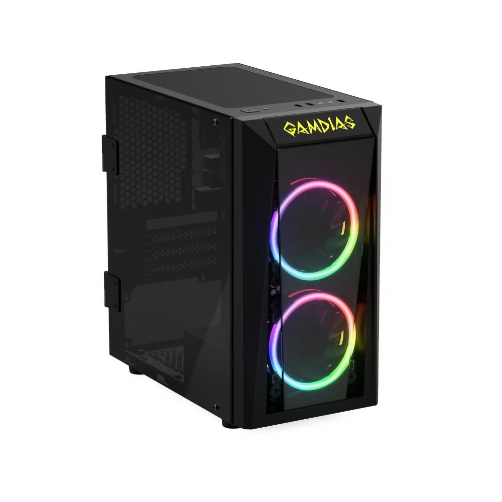 Gabinete Gamer Gamdias Talos E1, Mid , RGB, com FAN, Lateral em Vidro