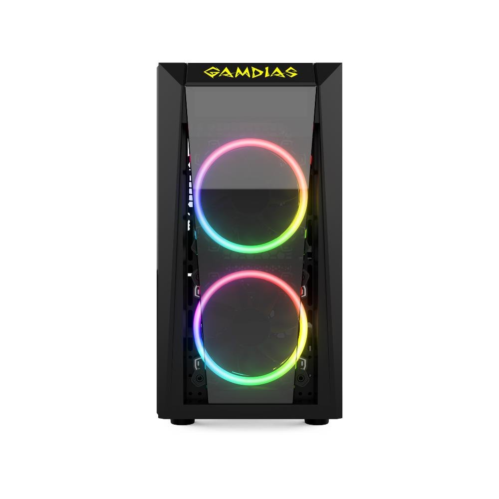 Gabinete Gamer Gamdias Talos E1, Mid , RGB, com FAN, Lateral em Vidro
