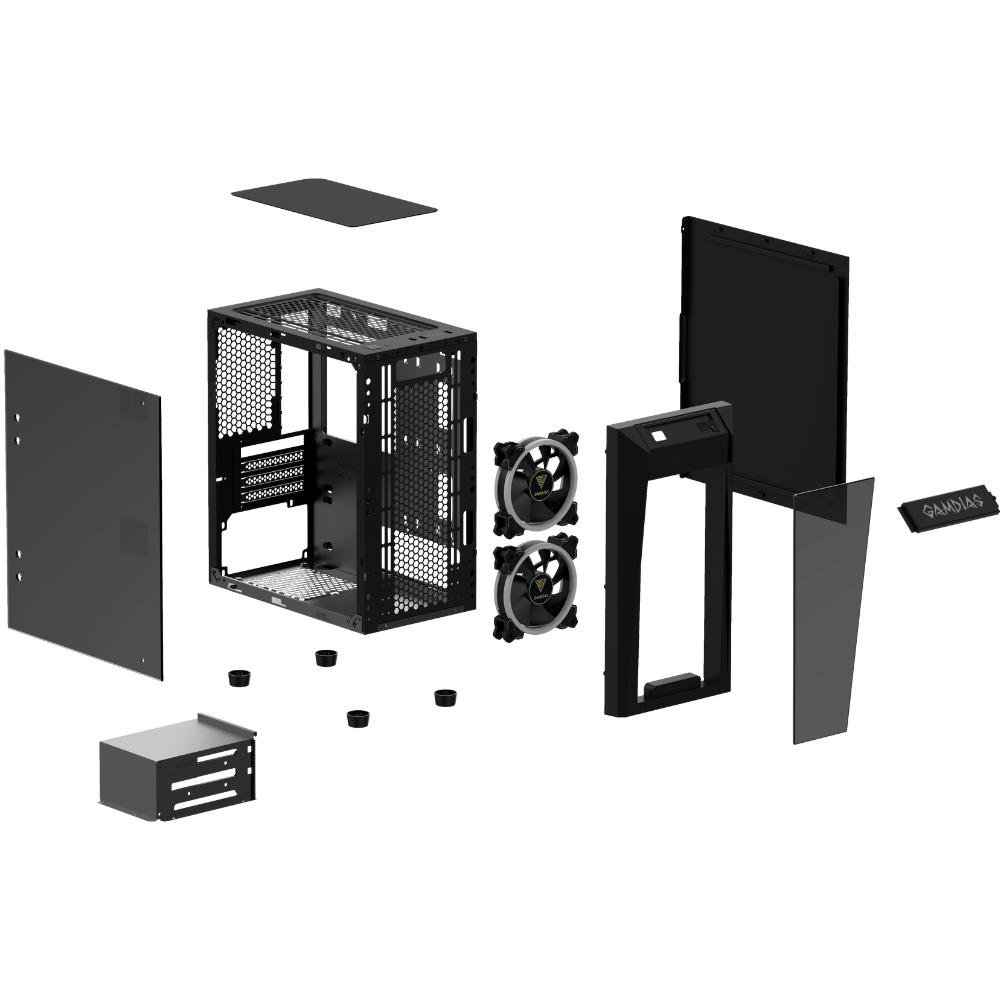 Gabinete Gamer Gamdias Talos E1, Mid , RGB, com FAN, Lateral em Vidro