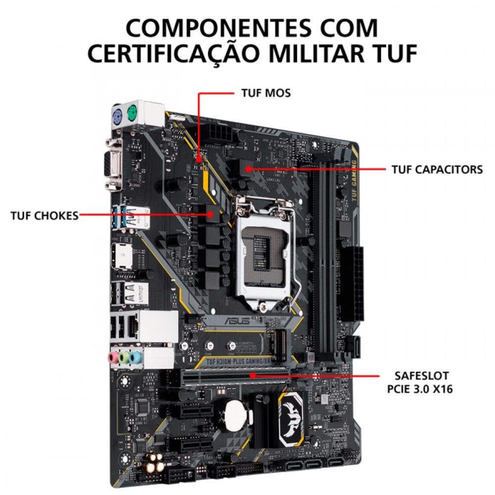 Placa Mãe Asus TUF Gaming H310M-Plus/BR, Intel LGA 1151, mATX, DDR4