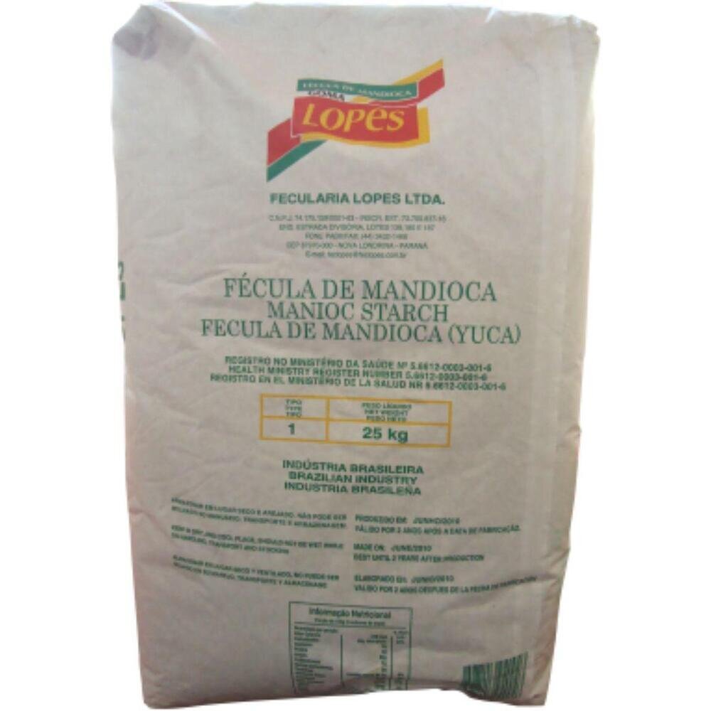 Fecula de Mandioca Lopes Saco 25Kg