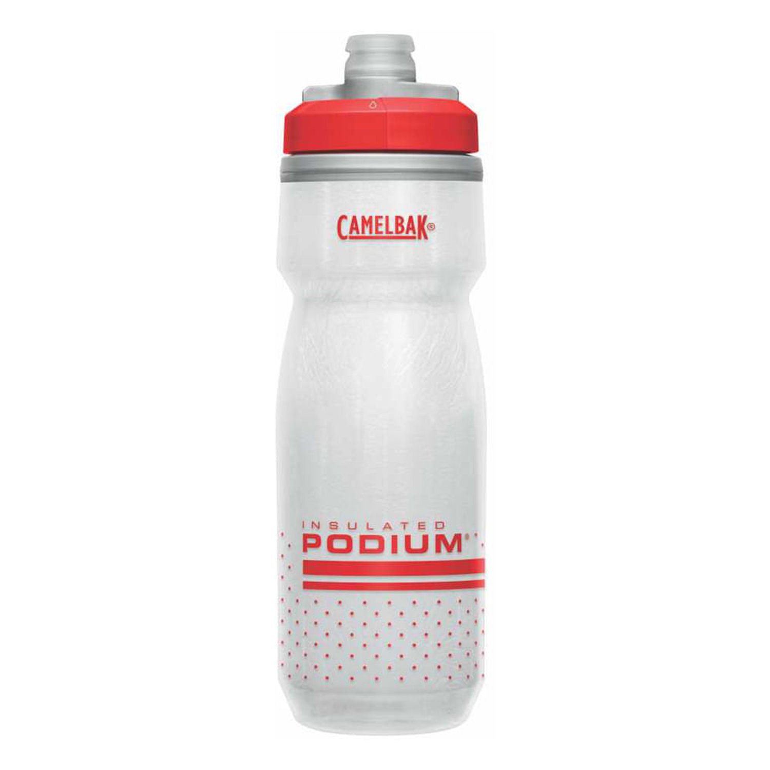 Garrafa CamelBak Podium Chill com Capacidade para 620 ml Branco e vermelho
