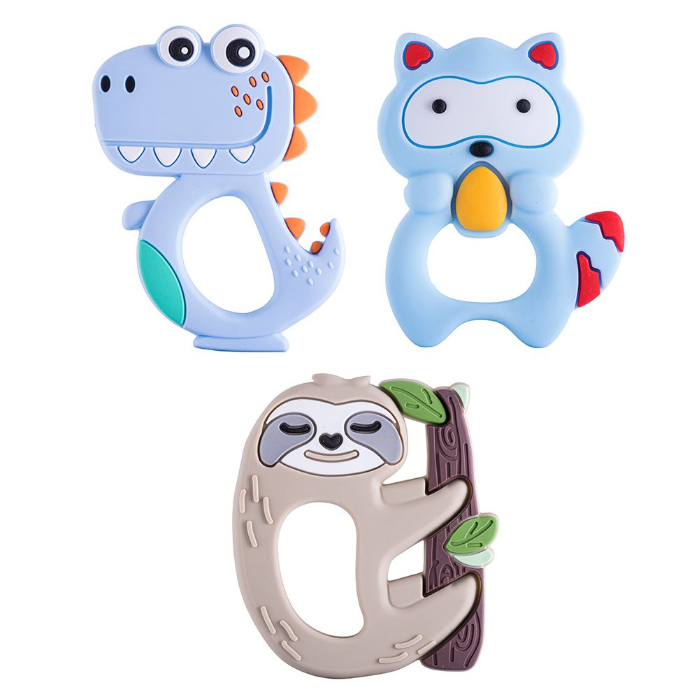 Kit Mordedor Infantil Bichinhos Masculino Pimpolho Com 12 Unidades.