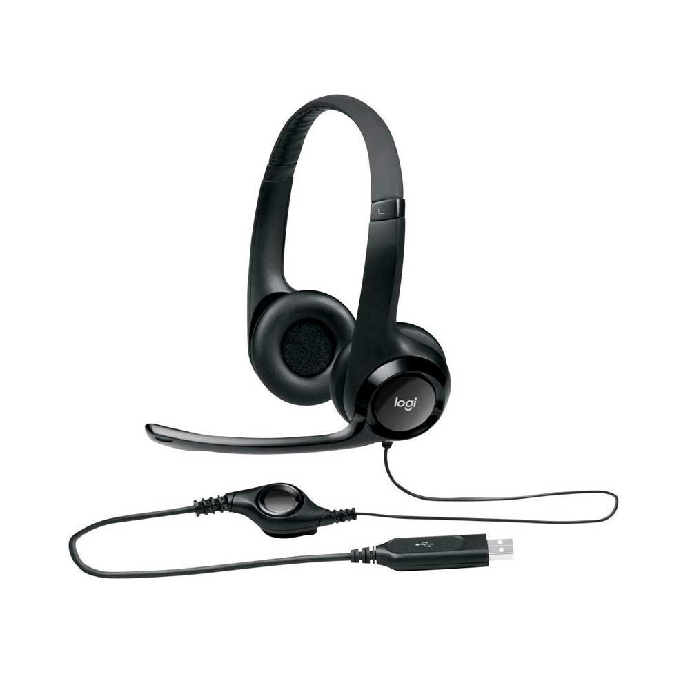 Headset com fio USB Logitech H390 com Almofadas, Controles de Áudio Integrado e Microfone com Redução de Ruído - 981-000014