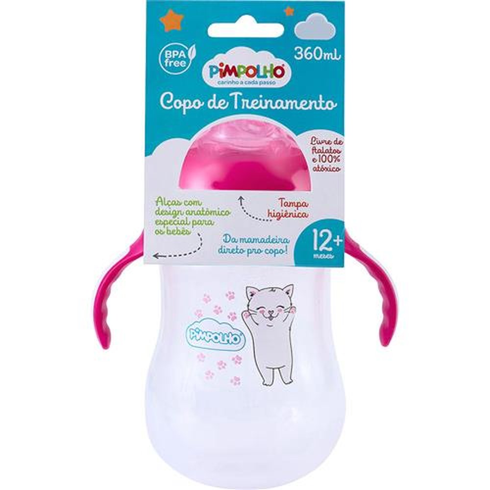Kit Copo De Treinamento 360 Ml 12 Meses+ Feminino Pimpolho Com 6 Unidades.