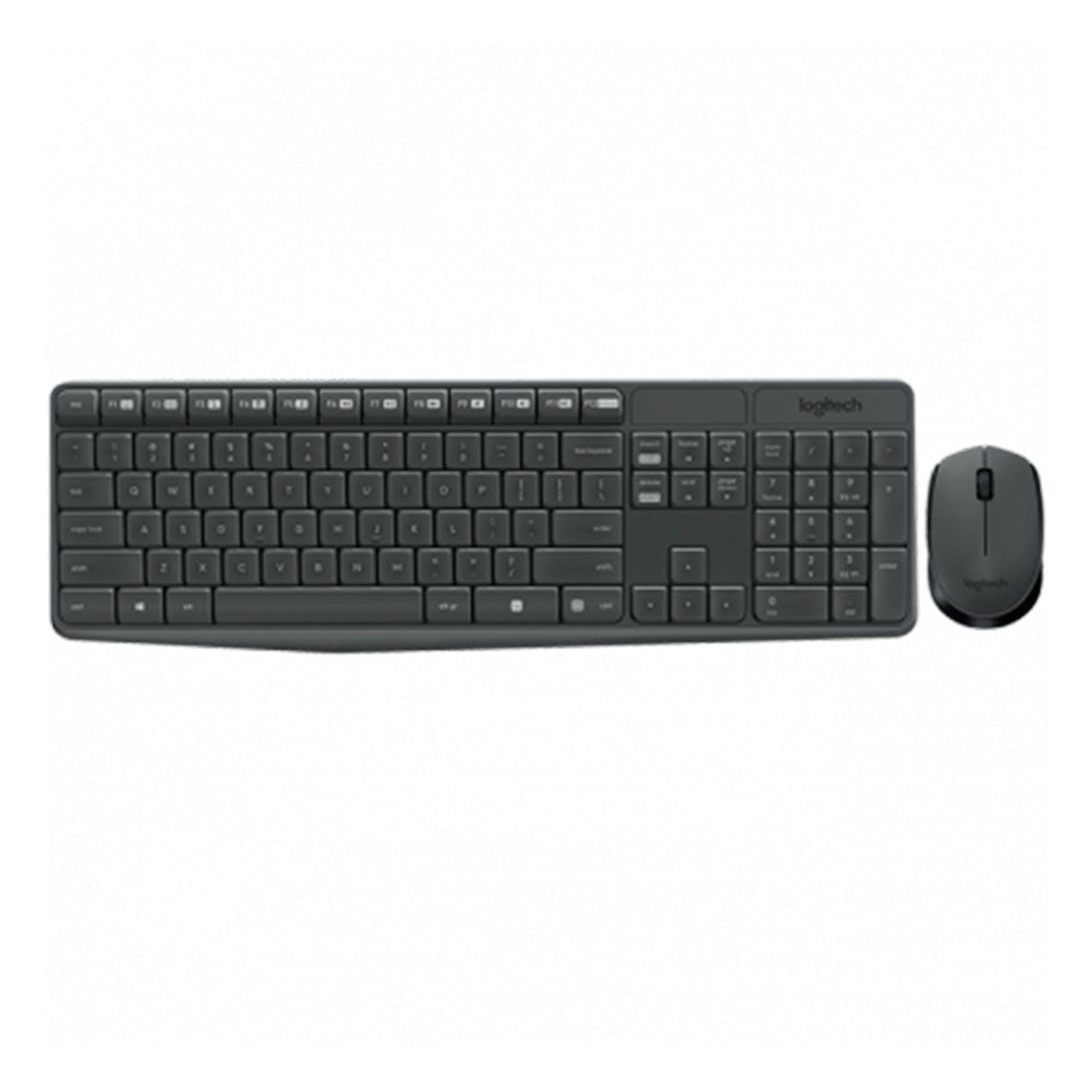 Teclado e Mouse Logitech MK235 Sem Fio ABNT2 Cinza