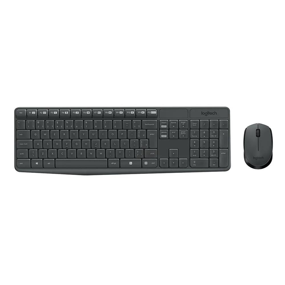 Combo Teclado e Mouse sem fio Logitech MK235 com Conexão USB, Pilhas Inclusas e Layout ABNT2 - 920-007903