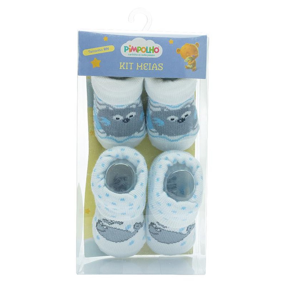 Pack com 12 Kit meia infantil com 2 pares RN unissex Pimpolho