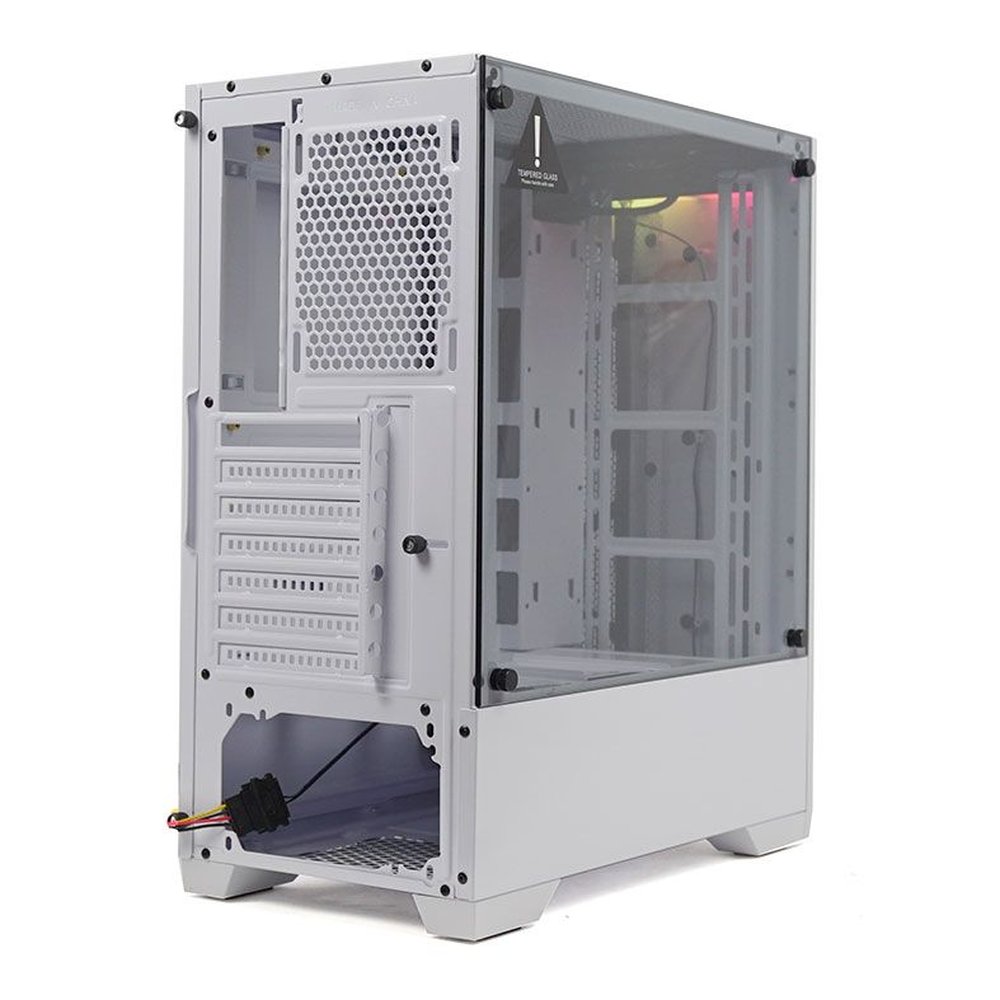 Gabinete Gamer Redragon Starscream Branco Vidro Temp , GC-610W