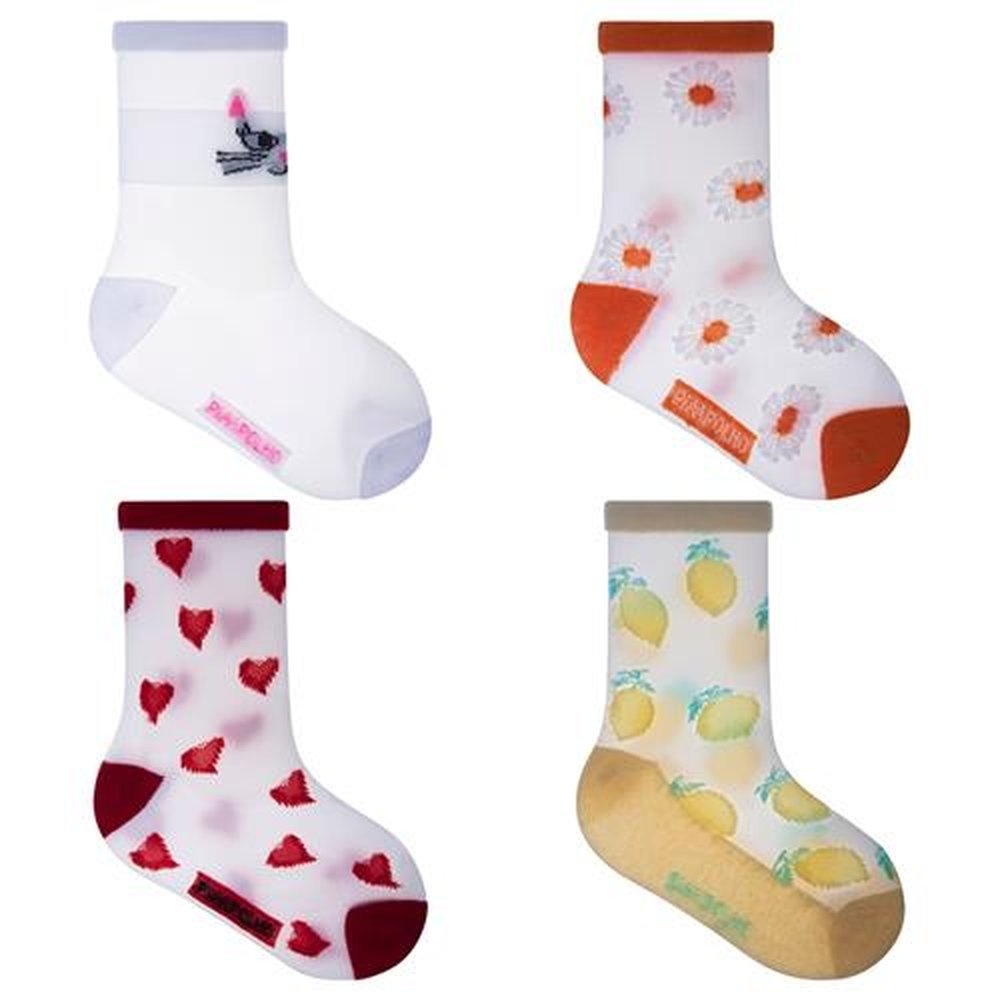 Kit Meia Infantil Transparente 31-34 Feminino Pimpolho Com 12 Pares.