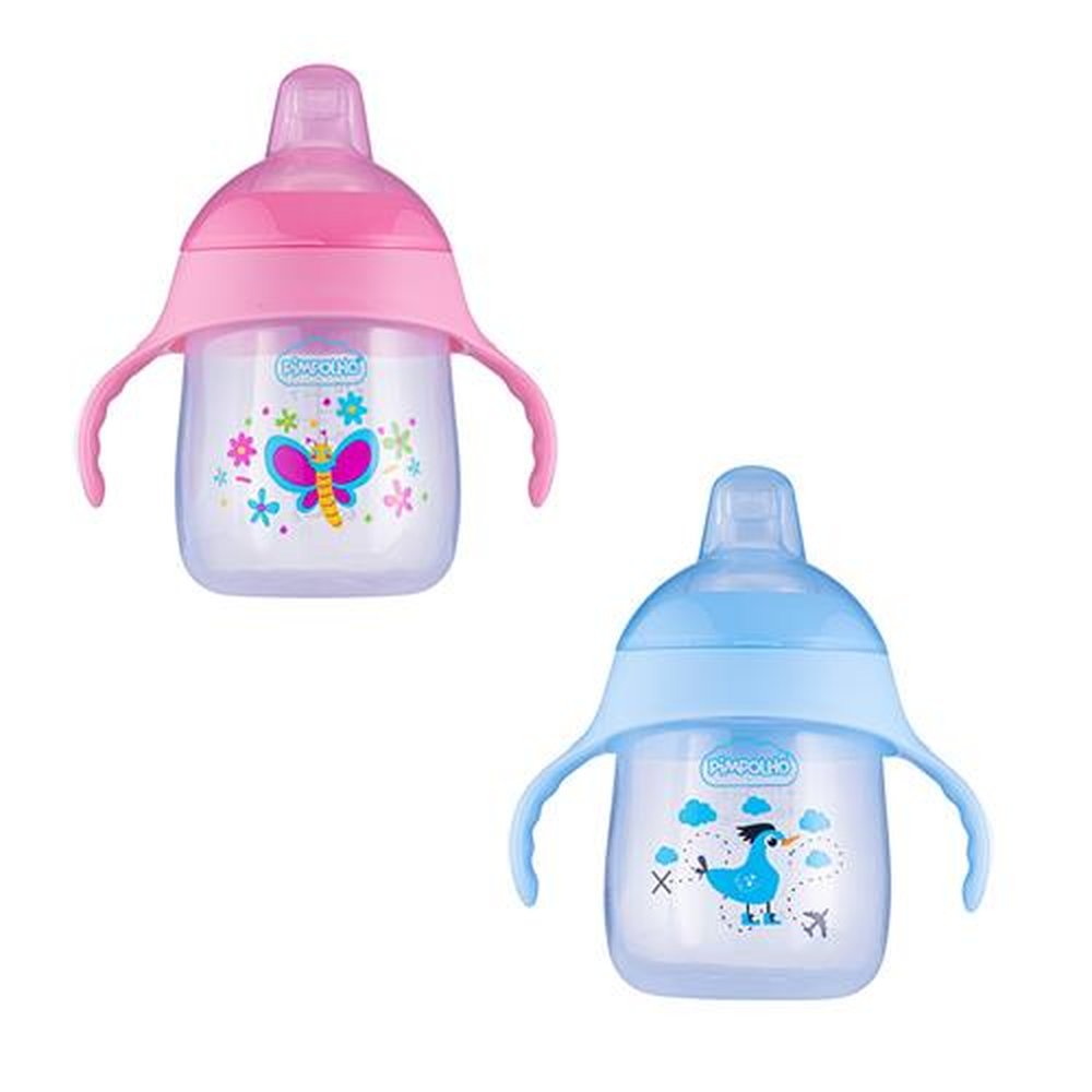 Kit Copo De Treinamento 240 Ml 12 Meses+ Feminino E Masculino Pimpolho Com 6 Unidades.