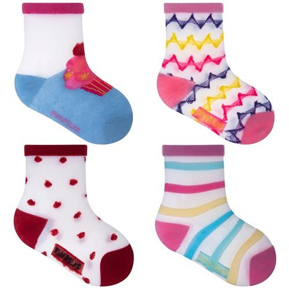 Kit Meia Infantil Transparente 26-30 Feminino Pimpolho Com 12 Pares.
