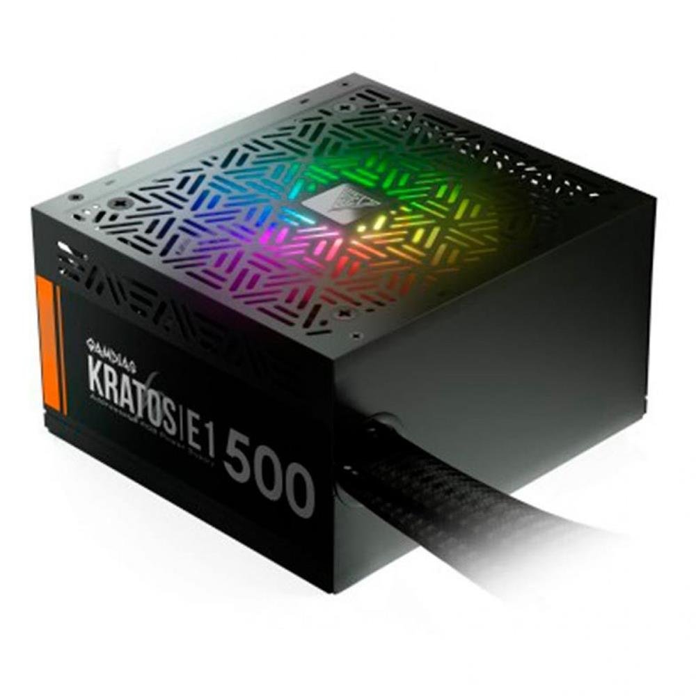 Fonte Gamdias Kratos E1 500W 80% Eficiência Rgb Gd-Z500zzz