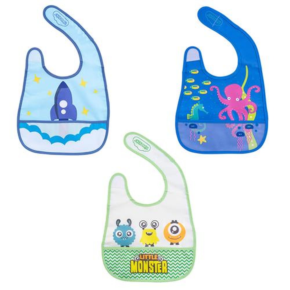 Kit Babador Infantil Impermeável Masculino Pimpolho Com 12 Unidades.