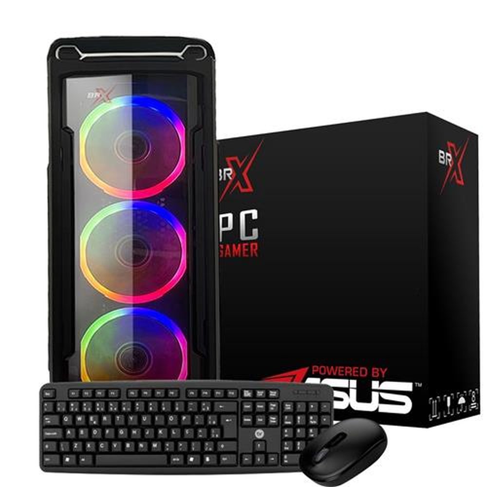 Computador Gamer By Asus AMD RYZEN 5 3400G 4GB 240GB SSD Vídeo Vega 11 Windows 10 Pro + Teclado e Mouse - BRX