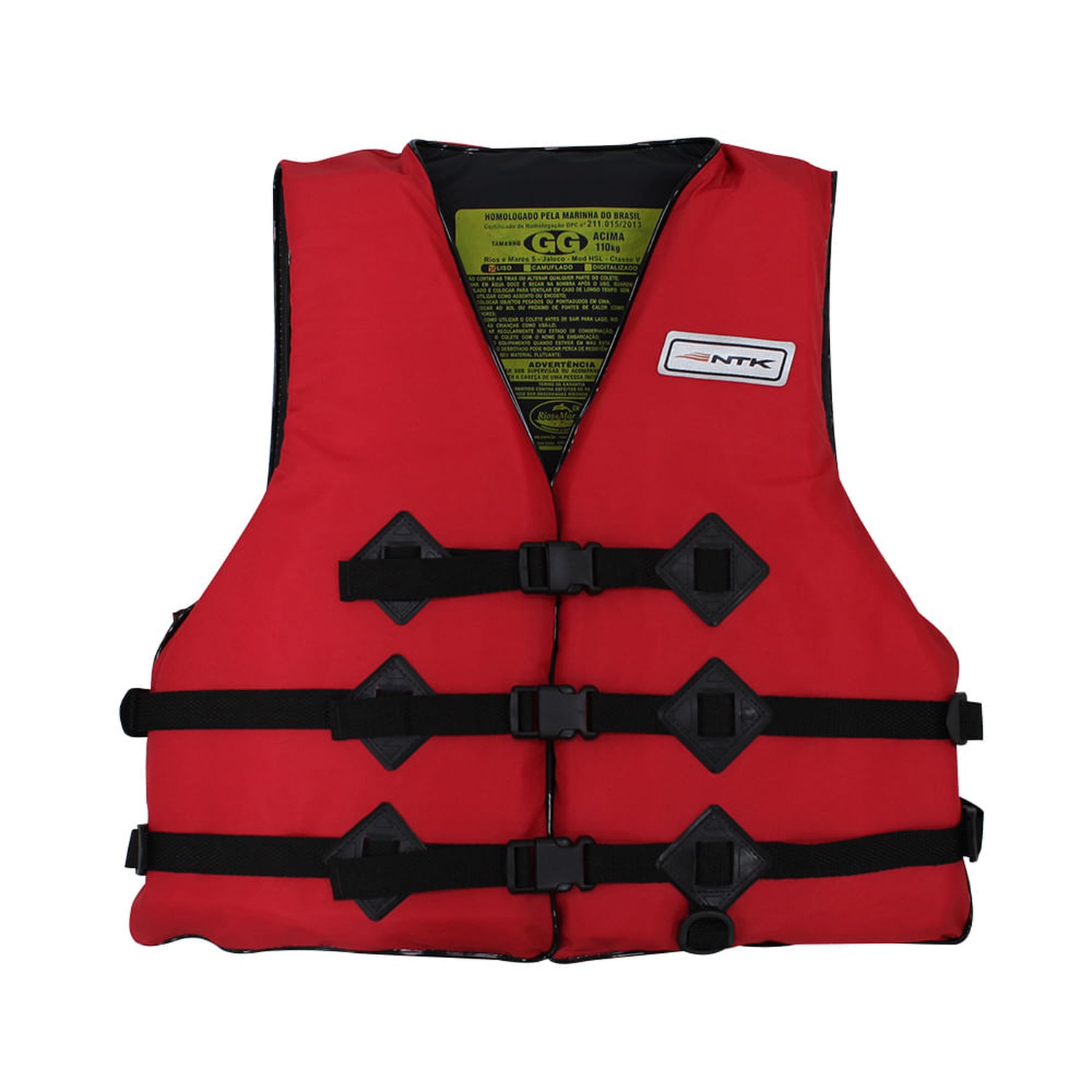 Colete Homologado Atlantico 55/110kg Vermelho Ntk