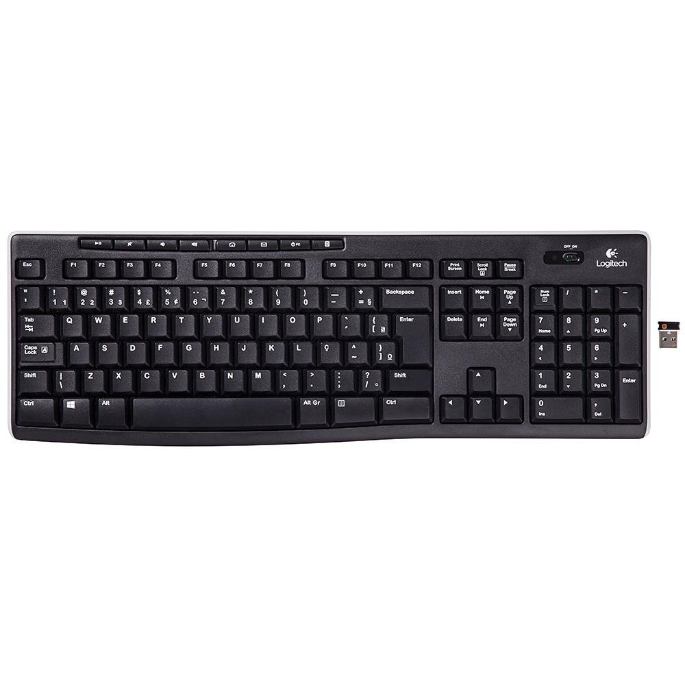 Teclado Sem Fio Logitech K270 Com Teclas De Mídia De Fácil Acesso, Conexão Usb, Pilhas Inclusas E Layout Abnt2 - 920-004427