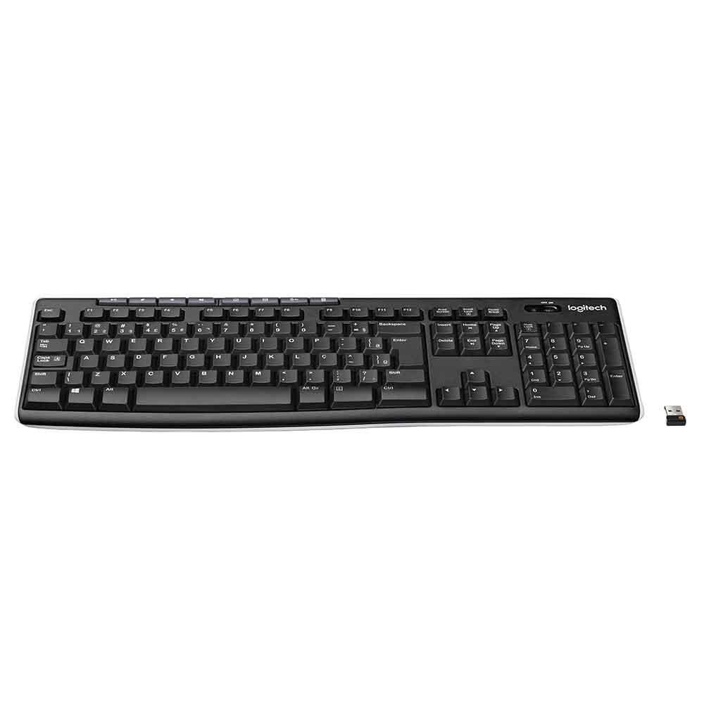 Teclado sem fio Logitech K270 com Teclas de Mídia de Fácil Acesso, Conexão USB, Pilhas Inclusas e Layout ABNT2 - 920-004427