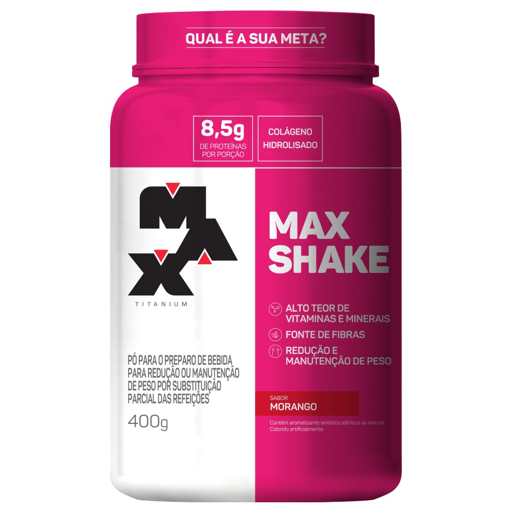 Max Shake Morango Max Titanium 400g