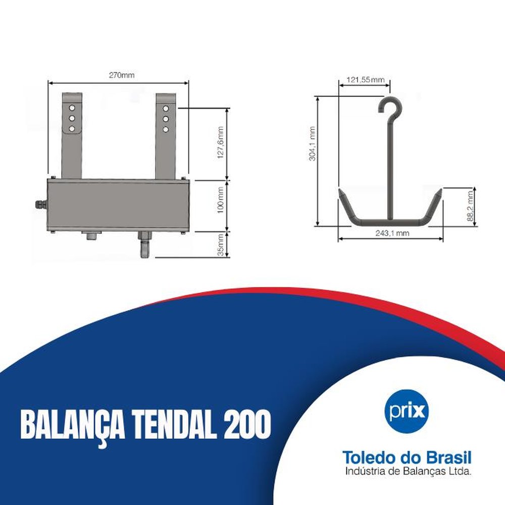 Balança de Tendal 200 Toledo Prix 300 Kg
