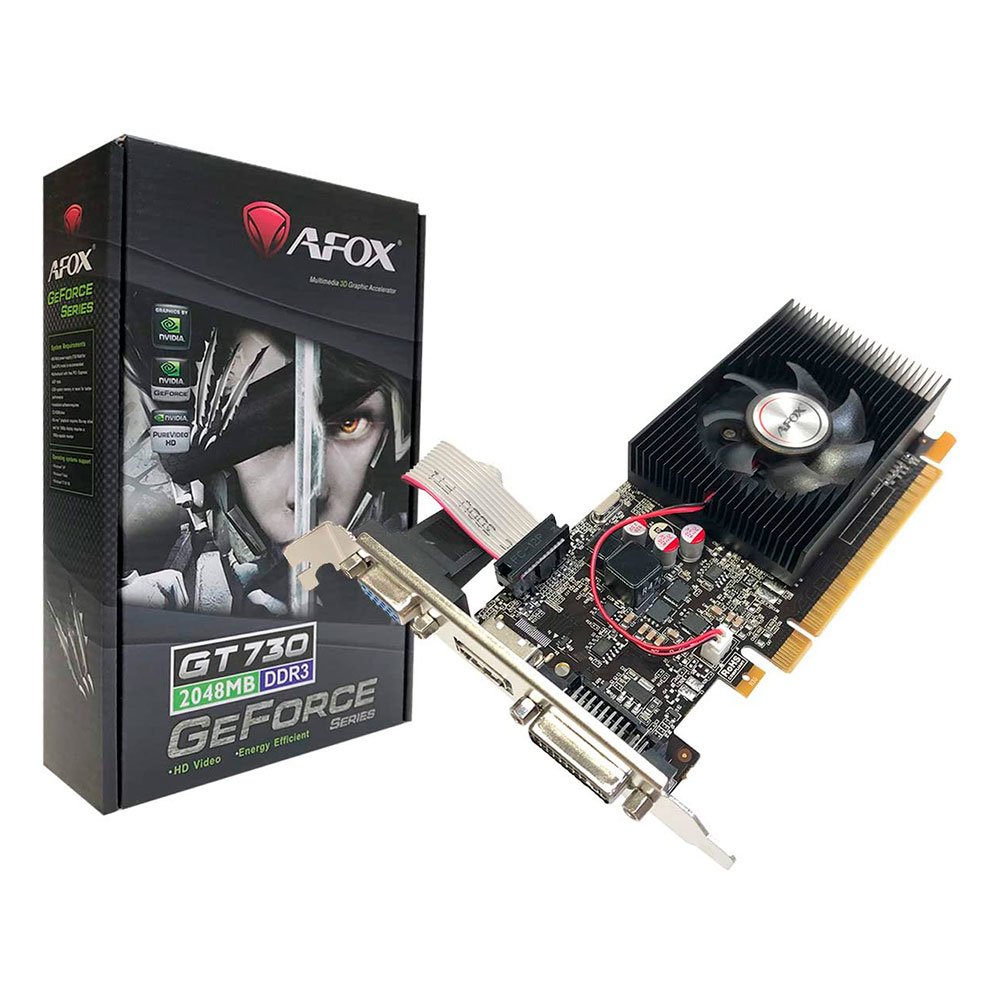 Placa de Vídeo Afox NVIDIA GeForce GT730, 2GB DDR3, HDMI/DVI/VGA