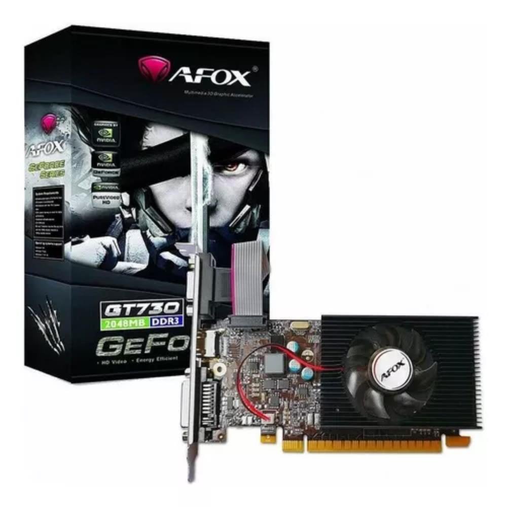 Placa de Vídeo Afox NVIDIA GeForce GT730, 2GB DDR3, HDMI/DVI/VGA