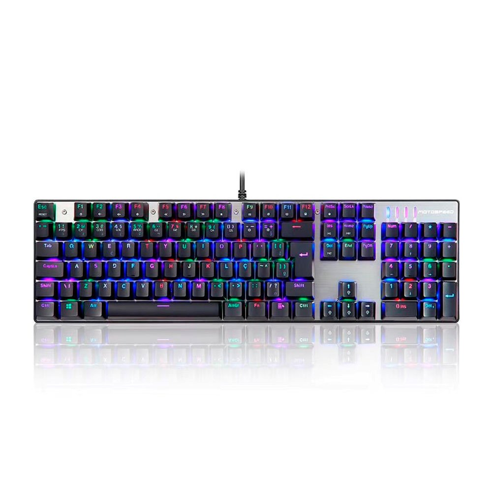 Teclado Mecânico Gamer Motospeed CK104, RGB, Switch Red , FMSTC0068PTO