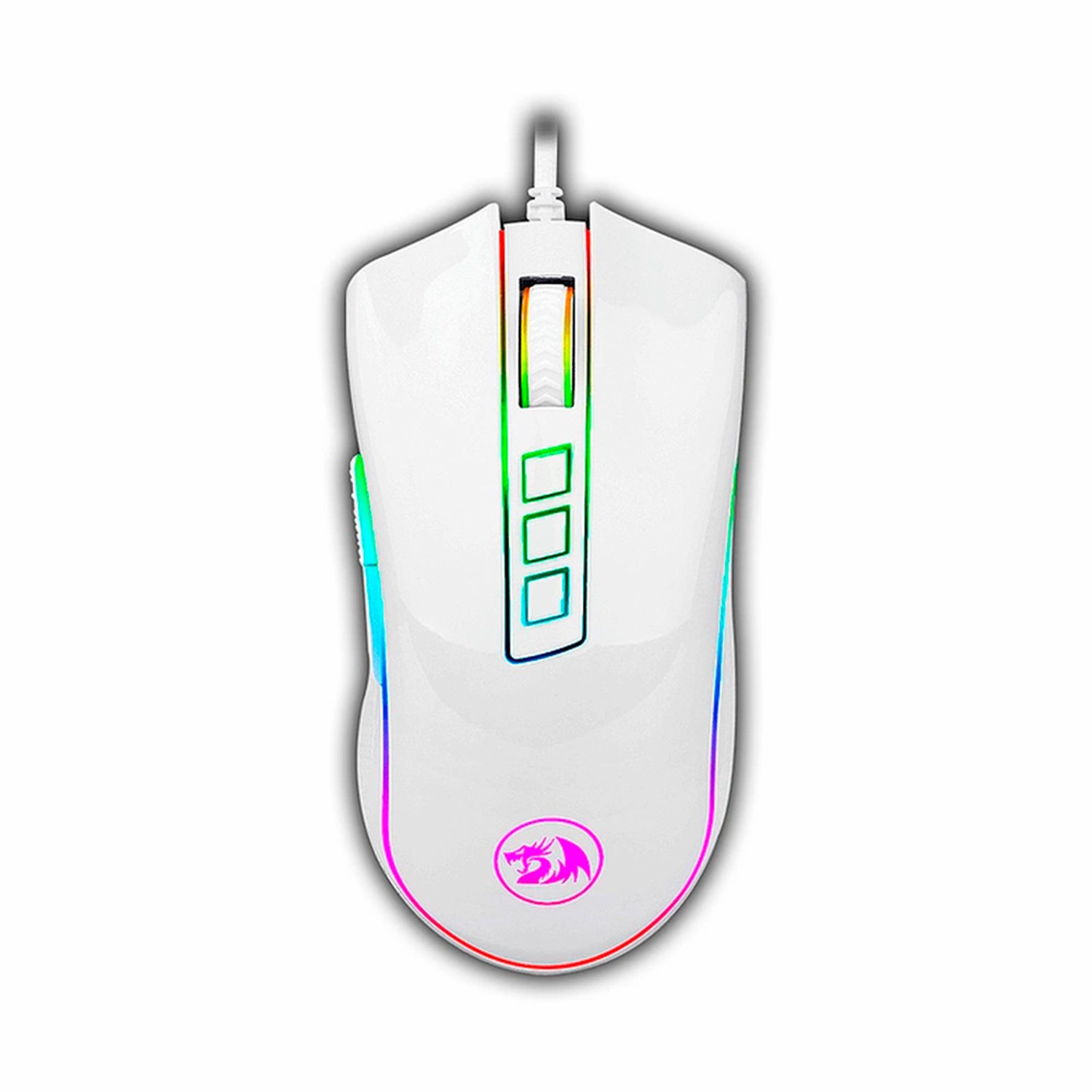 Mouse Gamer Redragon Cobra Branco Rgb Lunar - M711w