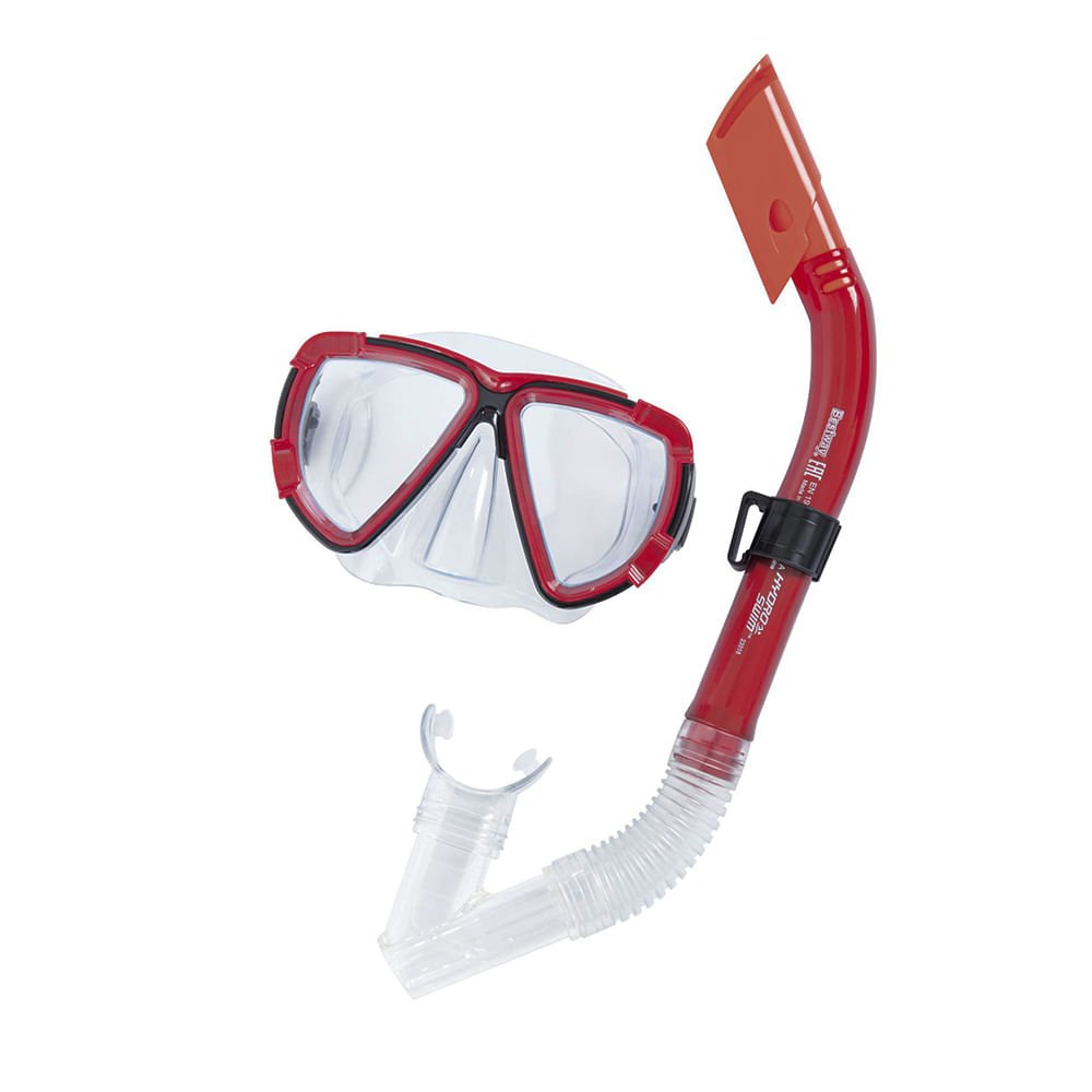 Kit Snorkel + Mascara Blackstripe Vermelho Bestway