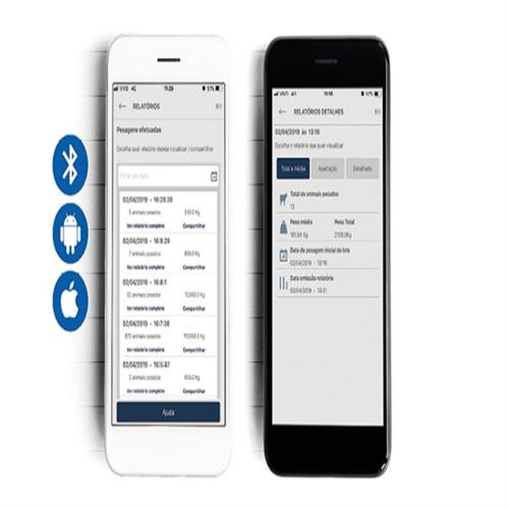 Balança de Gado Prix Toledo com Bateria e App Capacidade 3 Toneladas
