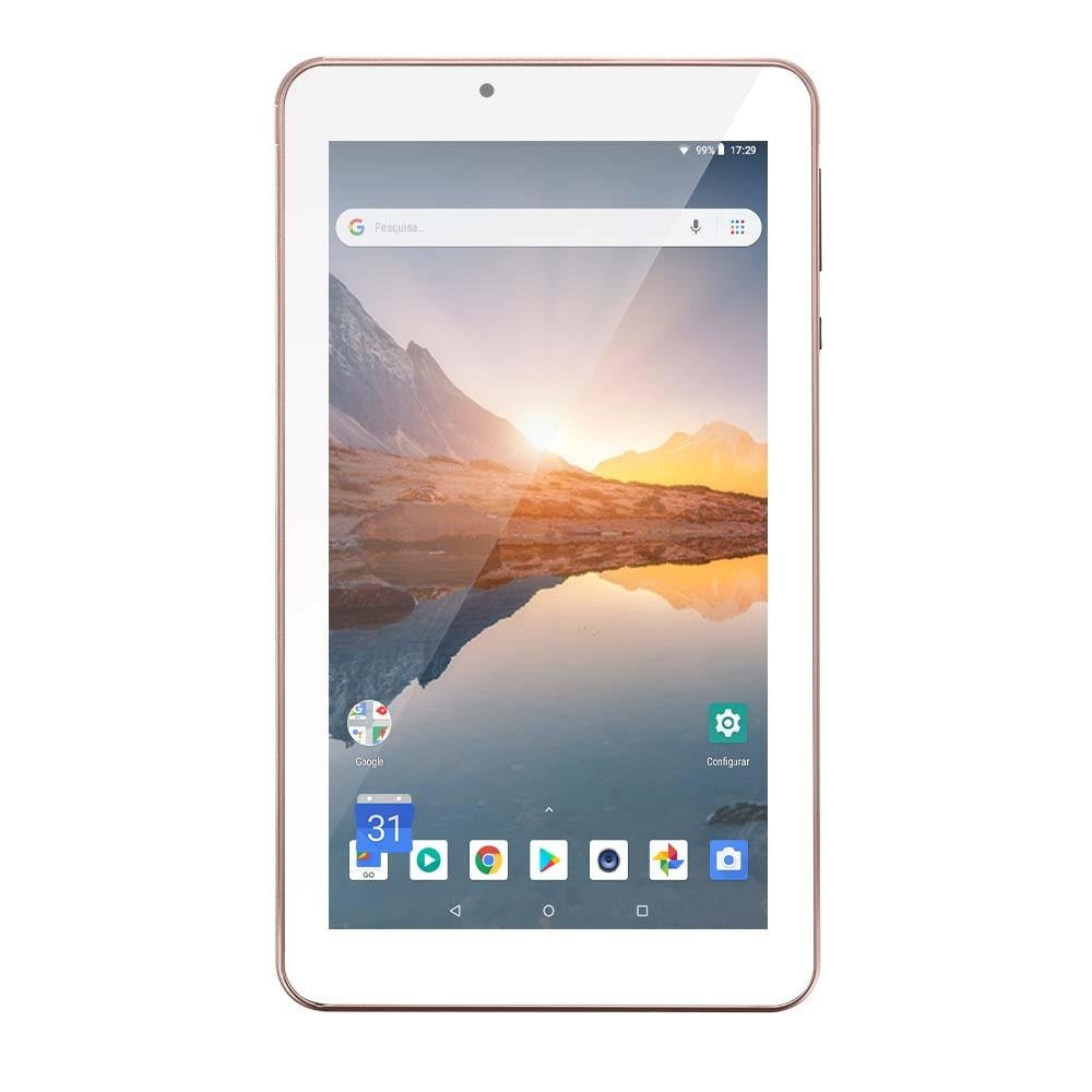 Tablet Multilaser M7S Plus 1GB 16GB Wi-Fi Bluetooth Quad Core 7 Pol. Câmera Frontal 1.3MP e Traseira 2.0MP Android 8.1 Rosa - NB300