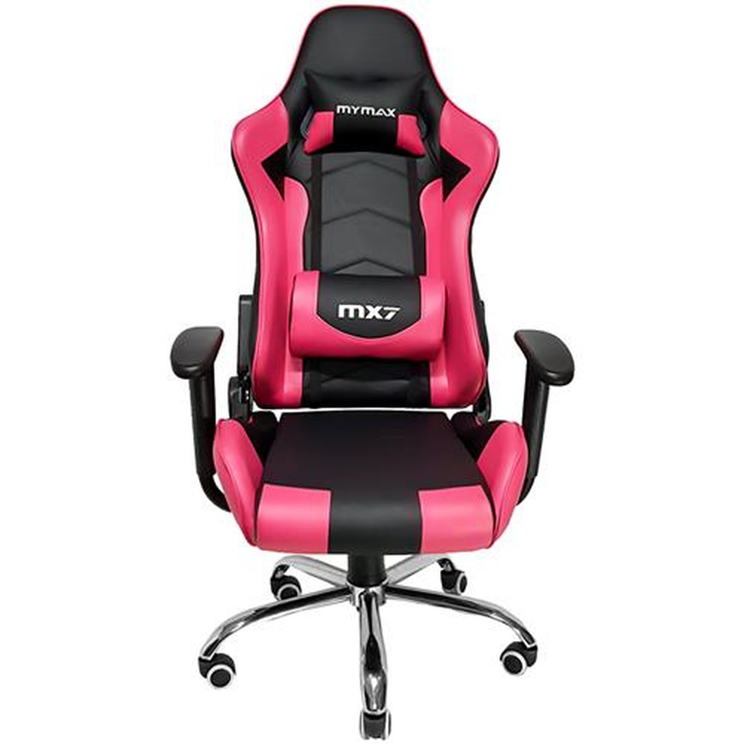 Cadeira Gamer MX7 Giratória Preto/Rosa ¿ Mymax