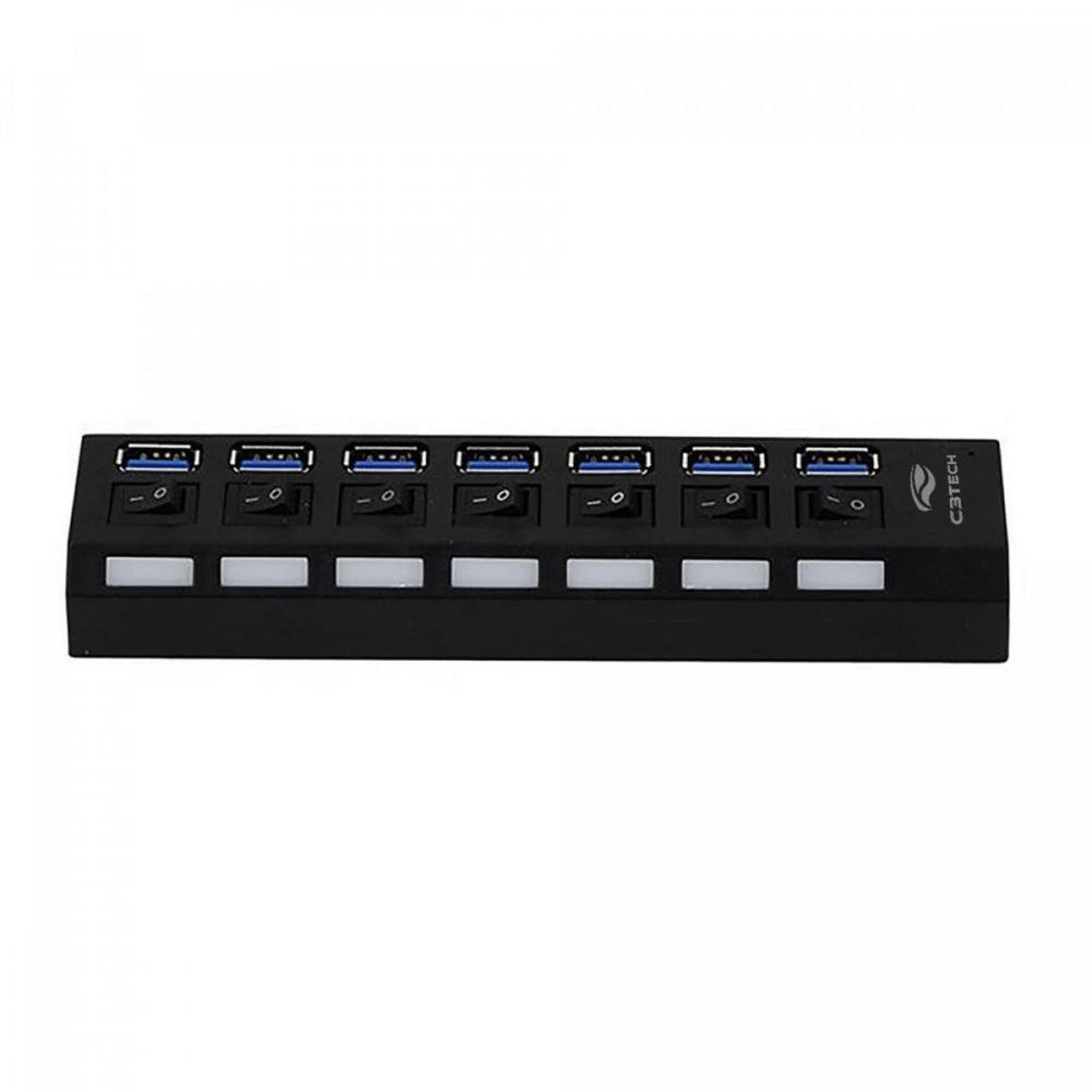 Hub Usb 3.0 C3tech 7 Portas C/chave Hu-s370bk Preto